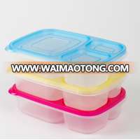 B10-0966 BPA Free Plastic Reusable Microwavable 3 Compartment Meal Prep Food Container