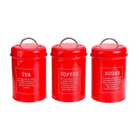 Metal Canisters Set Dry Food Storage Container for kitchen Counter, Tea Sugar Coffee Canister