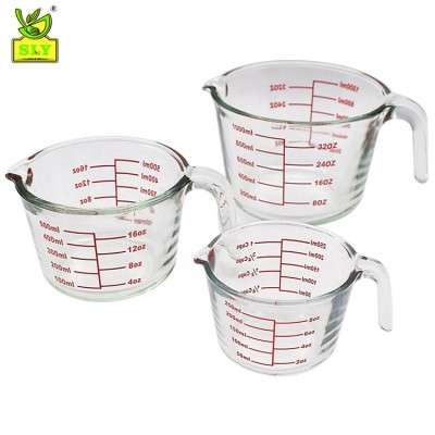 Glass Measuring Cup Microwave and Oven Safe Clear measuring cups with Measurements