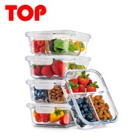 Pyrex Glass Food Storage Containers Container House Glass Lunch Box with 3 Compartment 5Pack