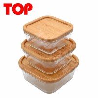 PIE GLASS Eco-friendly  Glass bento lunch box for kids/Bamboo lid storage