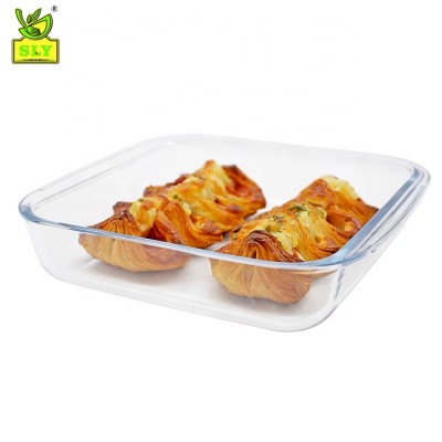 Bakeware bake glass tray borosilicate heat resistant glass pan