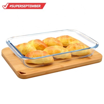 2.2L Glass Baking Dish with Bamboo Lid