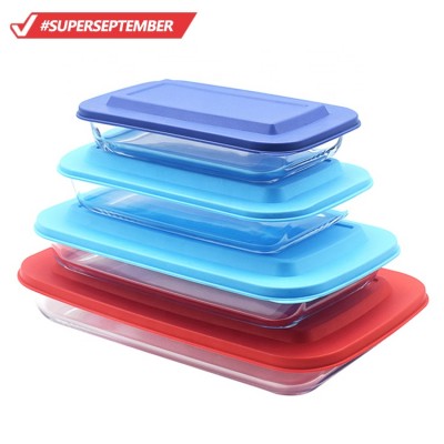 High borosilicate glass bakeware with PP lid